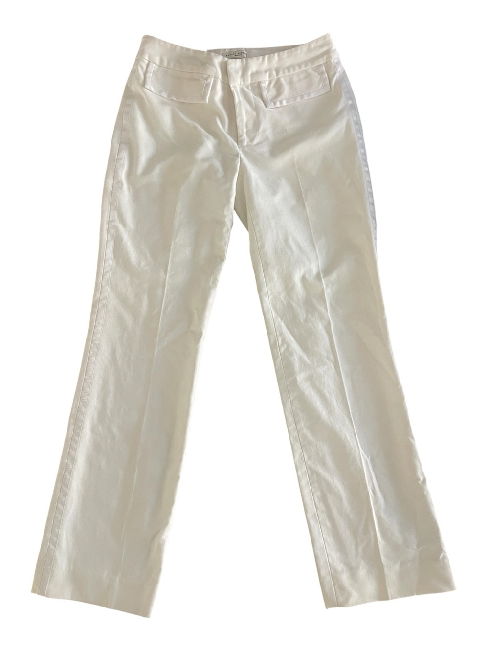 Banana Republic White Martin Fit Straight-Leg Women's Stretch Pants